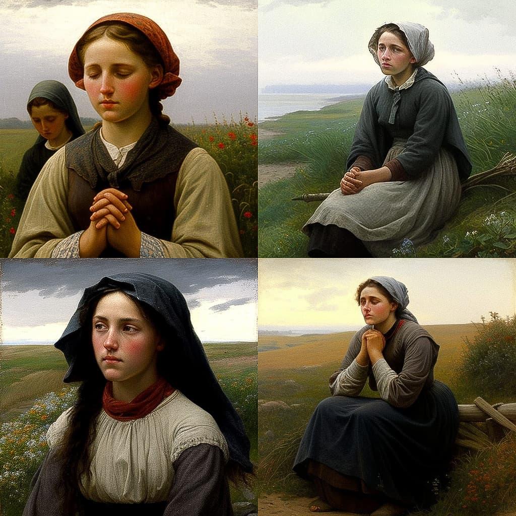 Jules Breton style, Midjourney V4, render 1 of 4