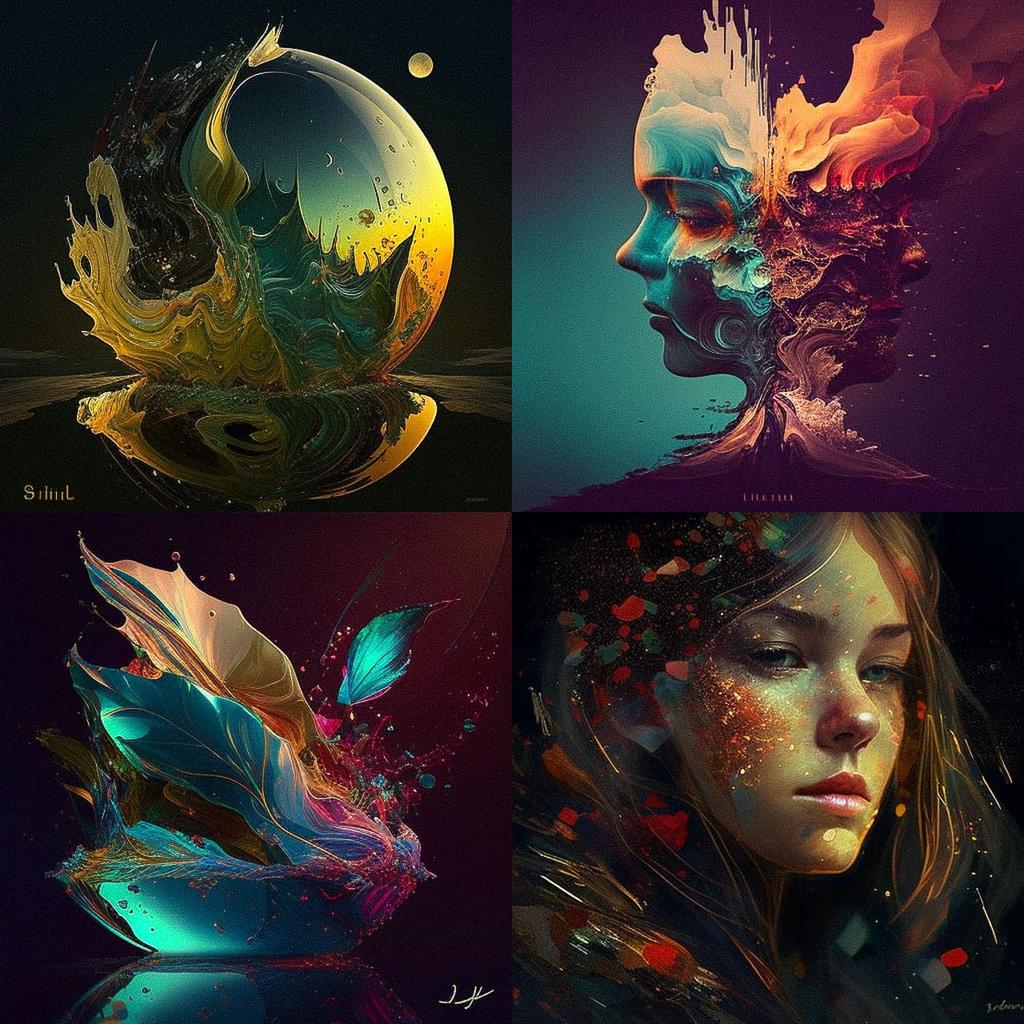 Jules Olitski style, Midjourney V4, render 1 of 4