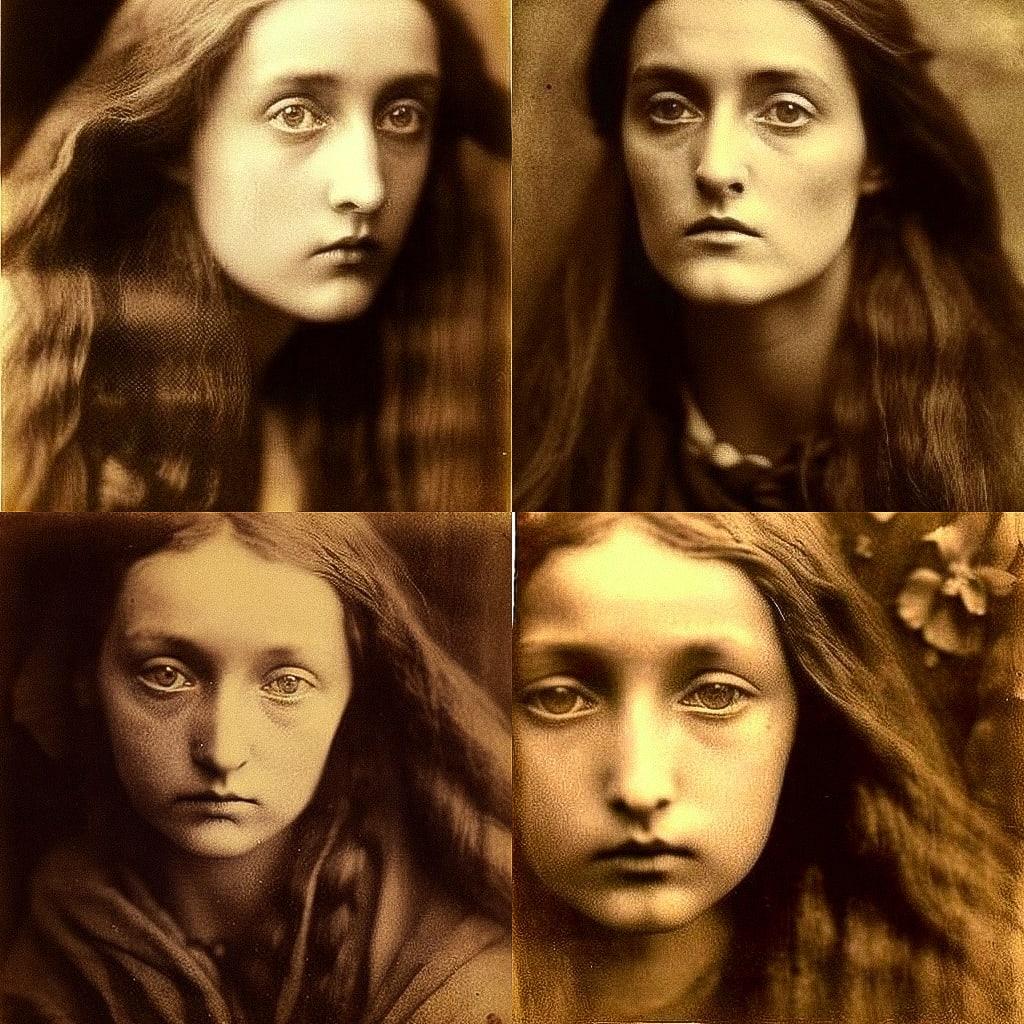Julia Margaret Cameron style, Midjourney V4, render 1 of 4