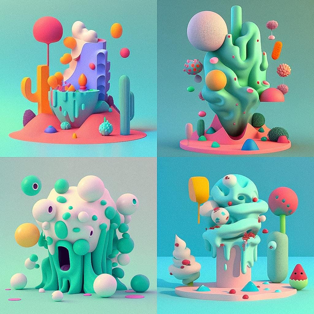 Julian Glander style, Midjourney V4, render 1 of 4