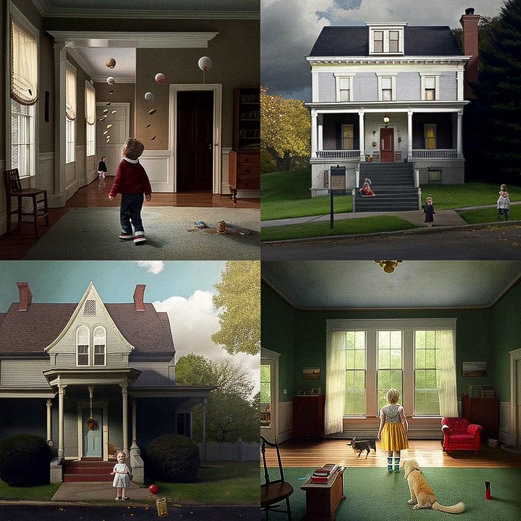 Julie Blackmon style, Midjourney V4, render 1 of 4
