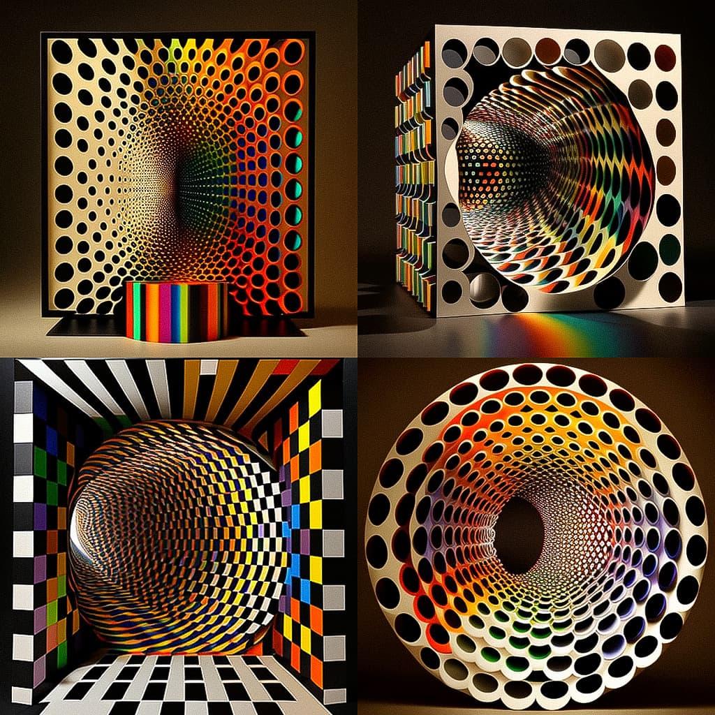 Julio Le Parc style, Midjourney V4, render 1 of 4