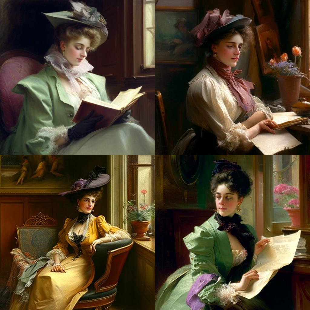 Julius Leblanc Stewart style, Midjourney V4, render 1 of 4