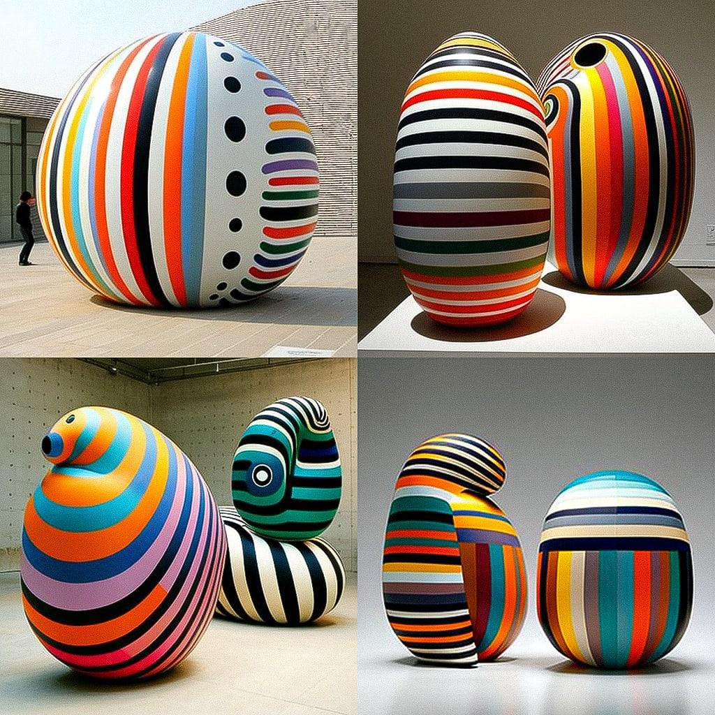 Jun Kaneko style, Midjourney V4, render 1 of 4