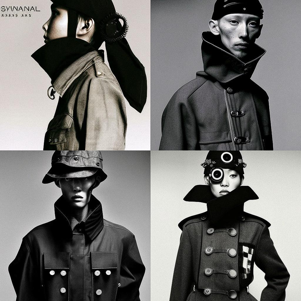 Junya Watanabe style, Midjourney V4, render 1 of 4