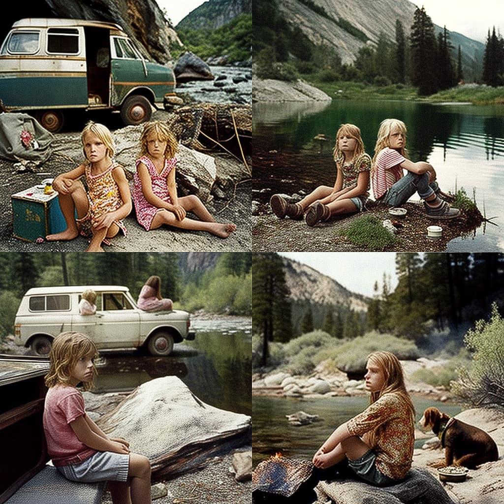 Justine Kurland style, Midjourney V4, render 1 of 4