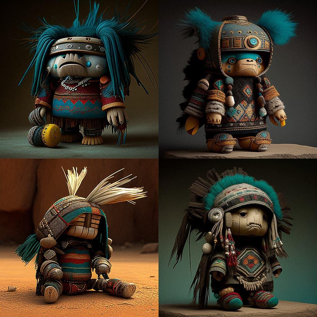 Kachina doll style, Midjourney V4, render 1 of 4