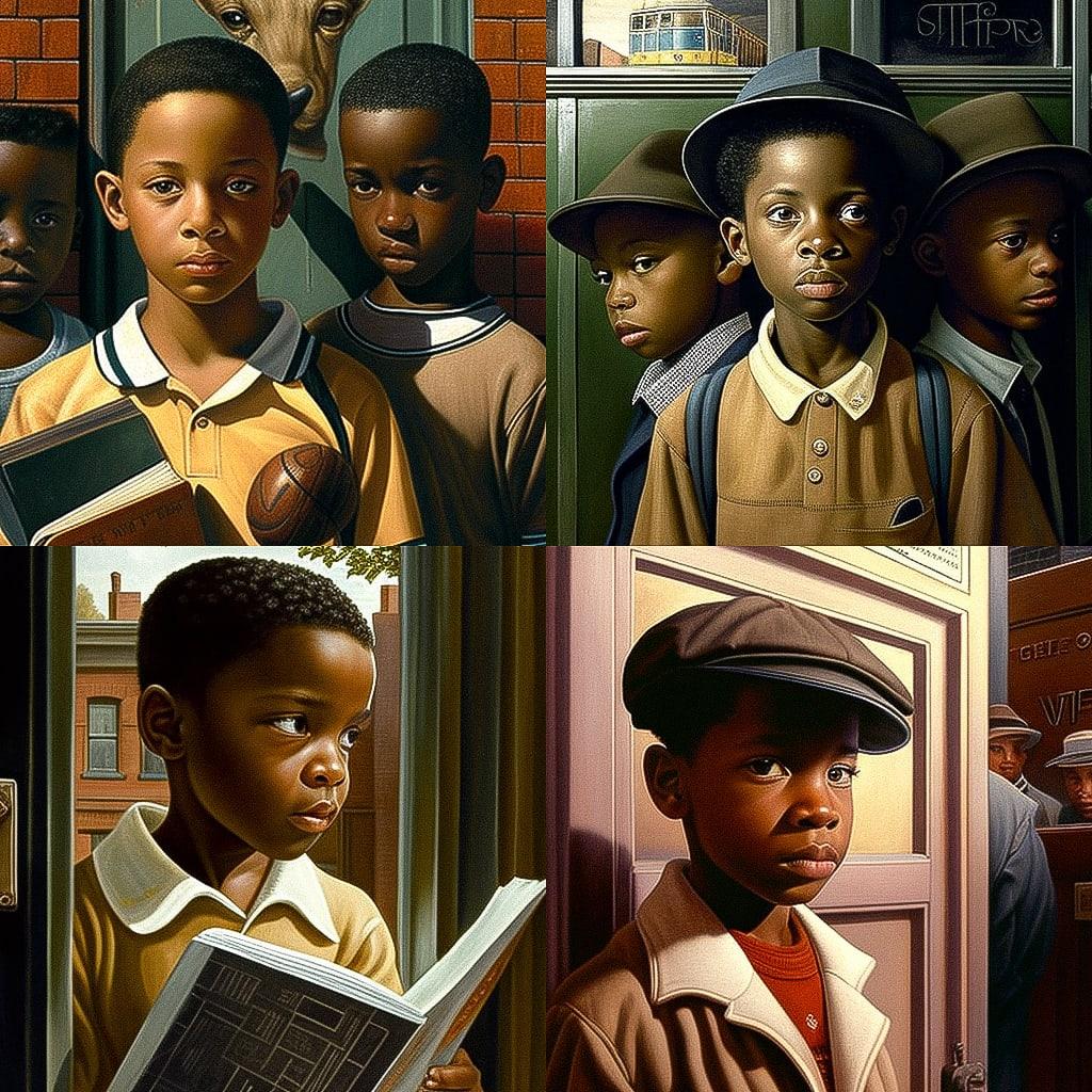 Kadir Nelson style, Midjourney V4, render 1 of 4