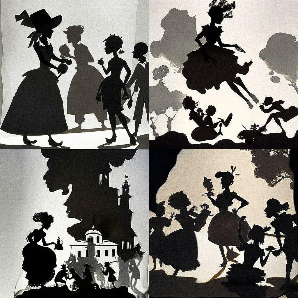 Kara Walker style, Midjourney V4, render 1 of 4