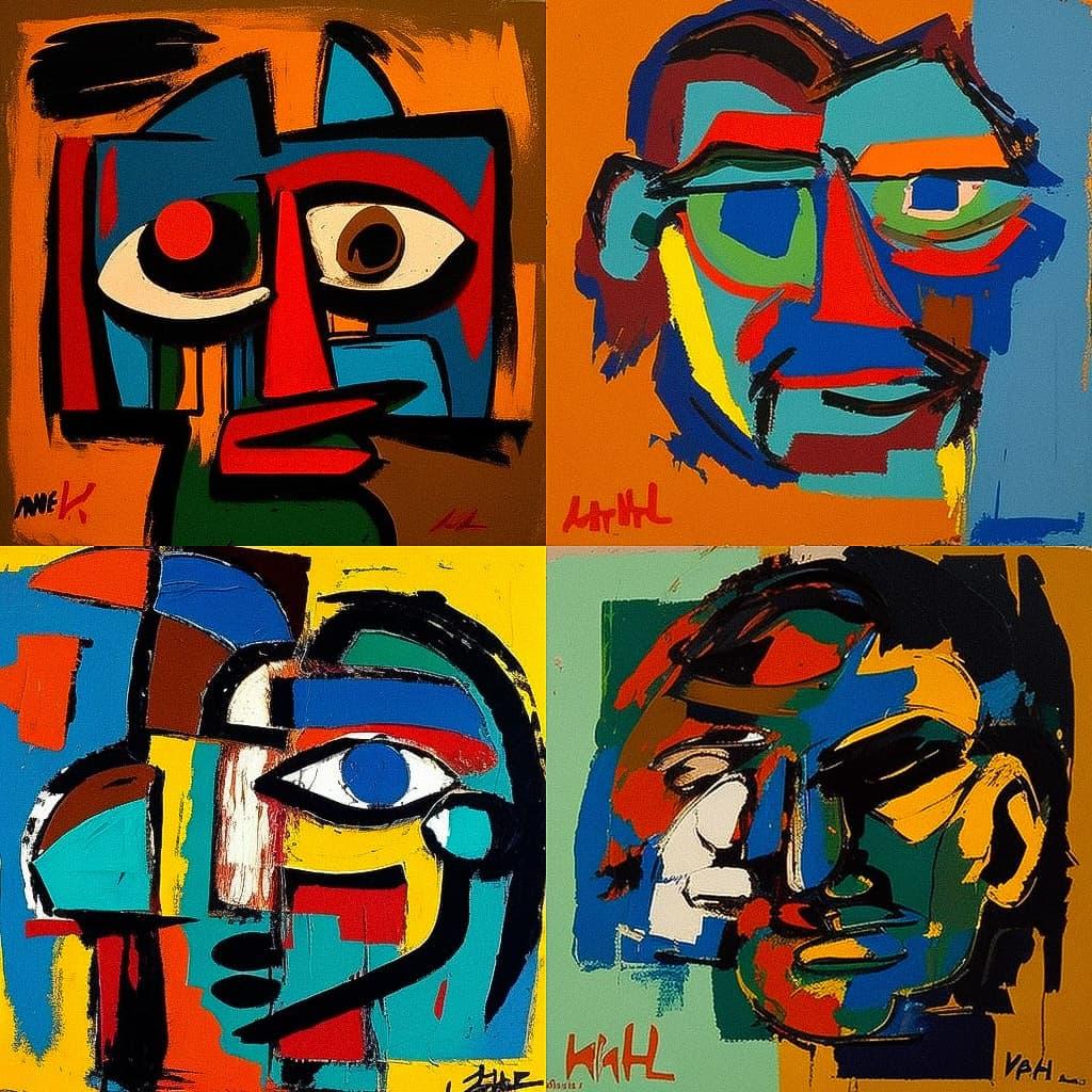 Karel Appel style, Midjourney V4, render 1 of 4