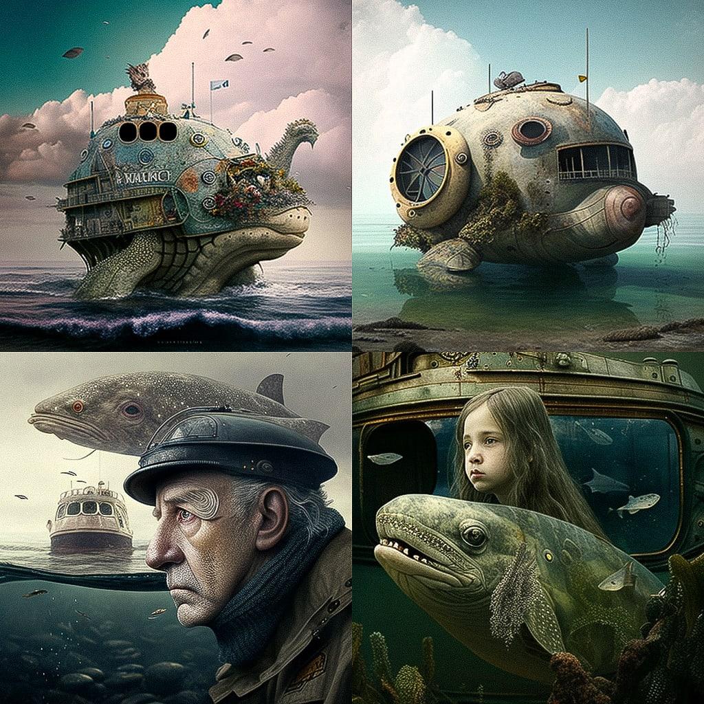 Karel Zeman style, Midjourney V4, render 1 of 4
