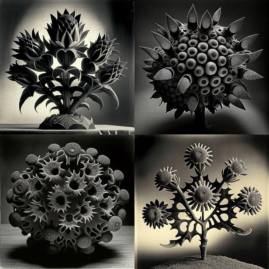 Karl Blossfeldt style, Midjourney V4, render 1 of 4