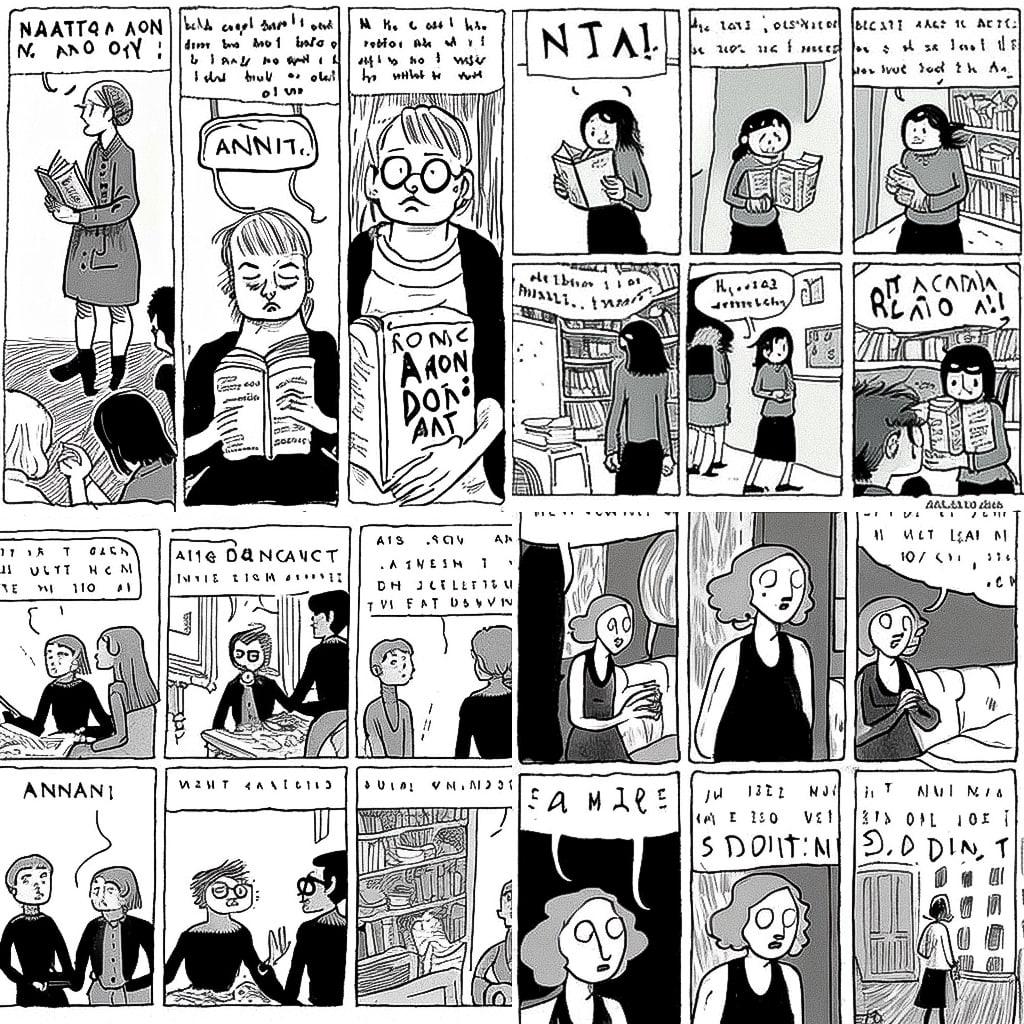 Kate Beaton style, Midjourney V4, render 1 of 4