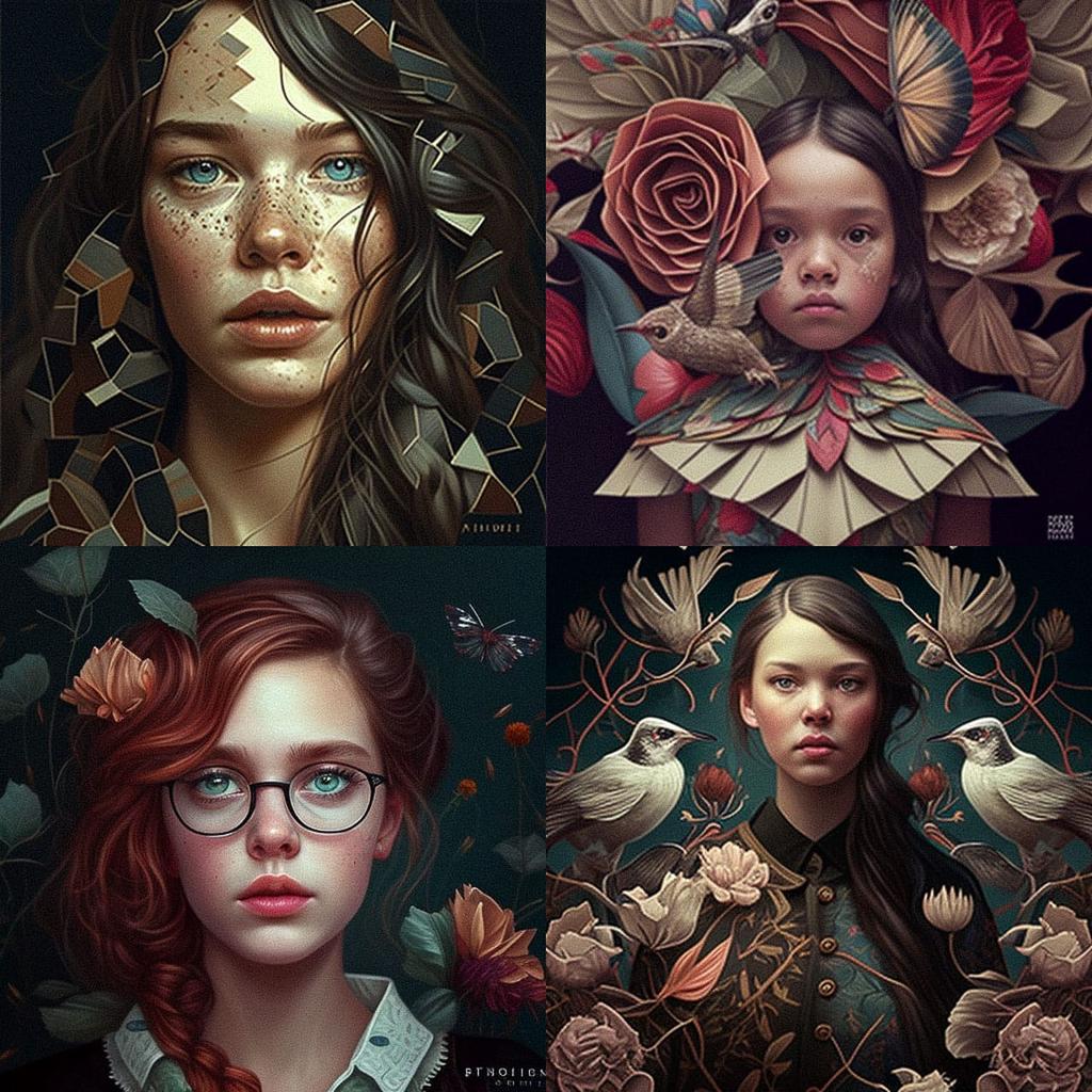 Katie Scott style, Midjourney V4, render 1 of 4
