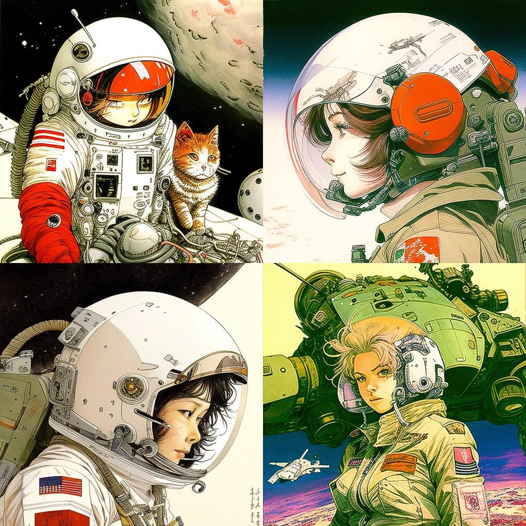 Katsuhiro Otomo style, Midjourney V4, render 1 of 4