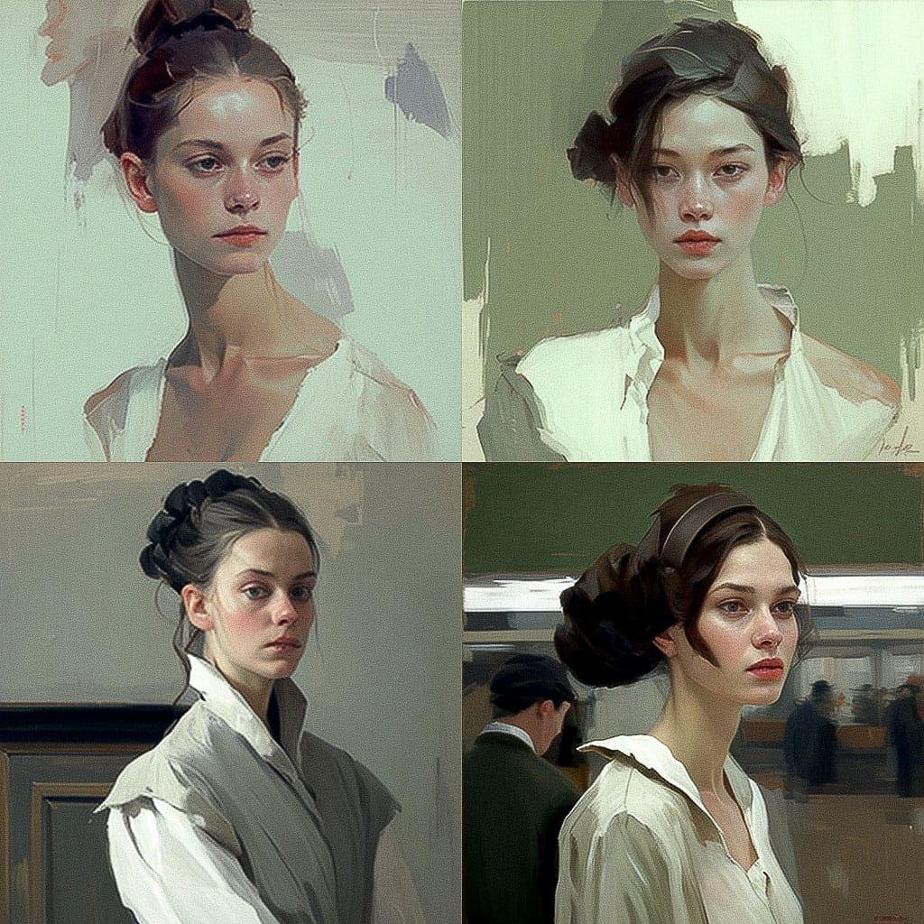 Katya Gridneva style, Midjourney V4, render 1 of 4