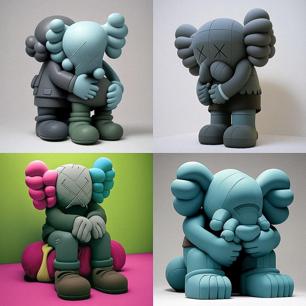 KAWS style, Midjourney V4, render 1 of 4
