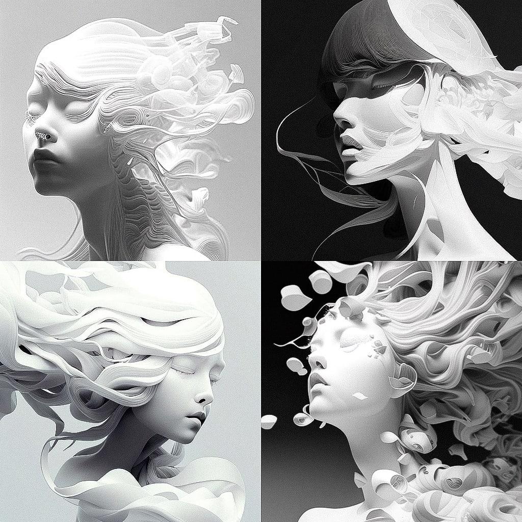 Kazuki Takamatsu style, Midjourney V4, render 1 of 4