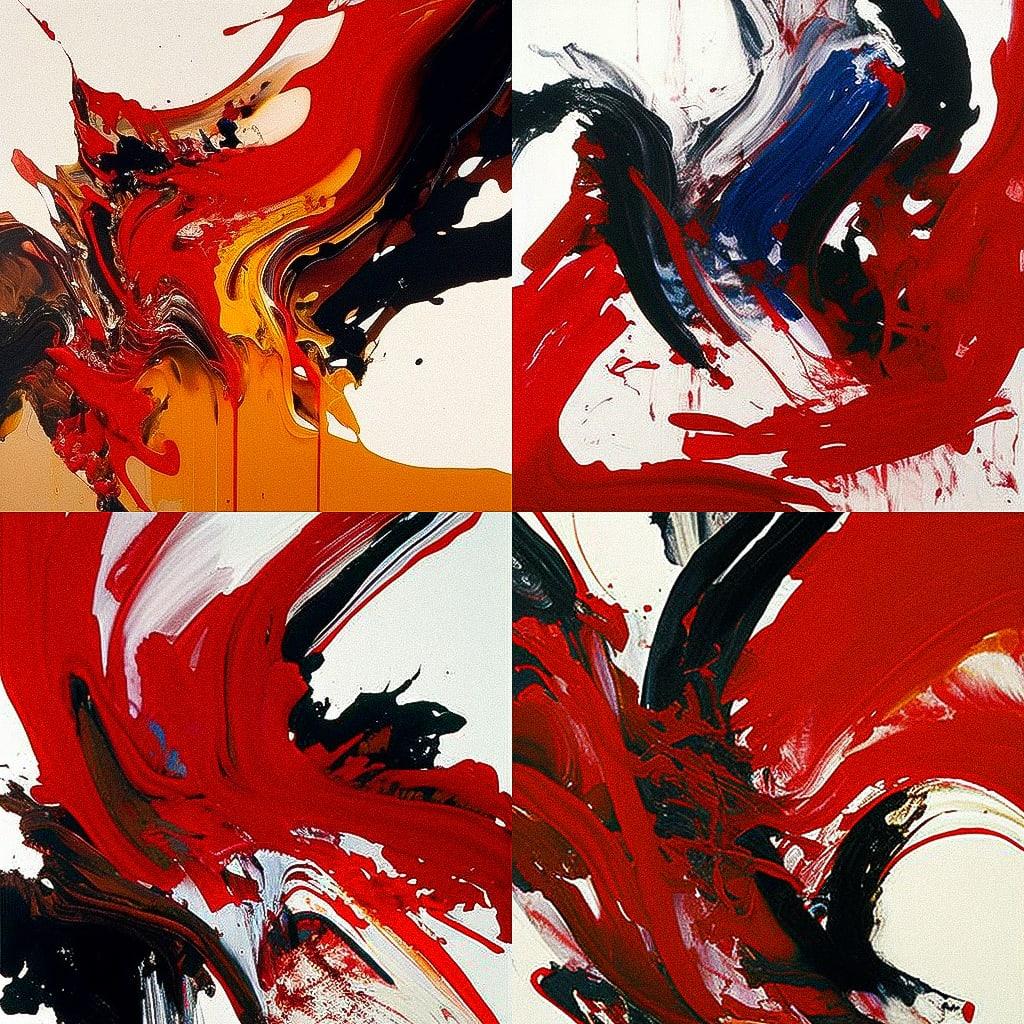 Kazuo Shiraga style, Midjourney V4, render 1 of 4