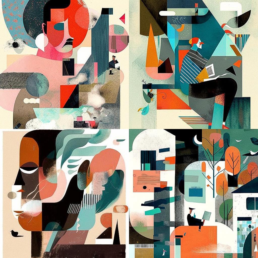 Keith Negley style, Midjourney V4, render 1 of 4