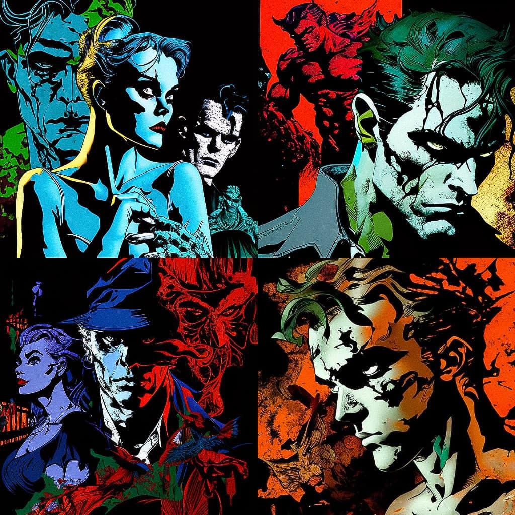 Kelley Jones style, Midjourney V4, render 1 of 4