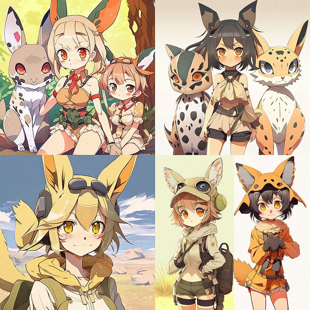 Kemono Friends style, Midjourney V4, render 1 of 4
