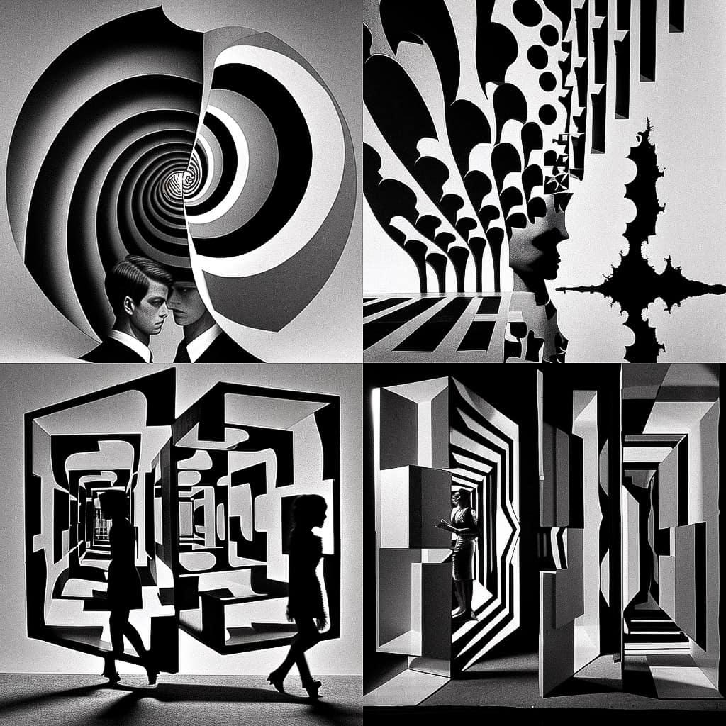 Kenneth Josephson style, Midjourney V4, render 1 of 4