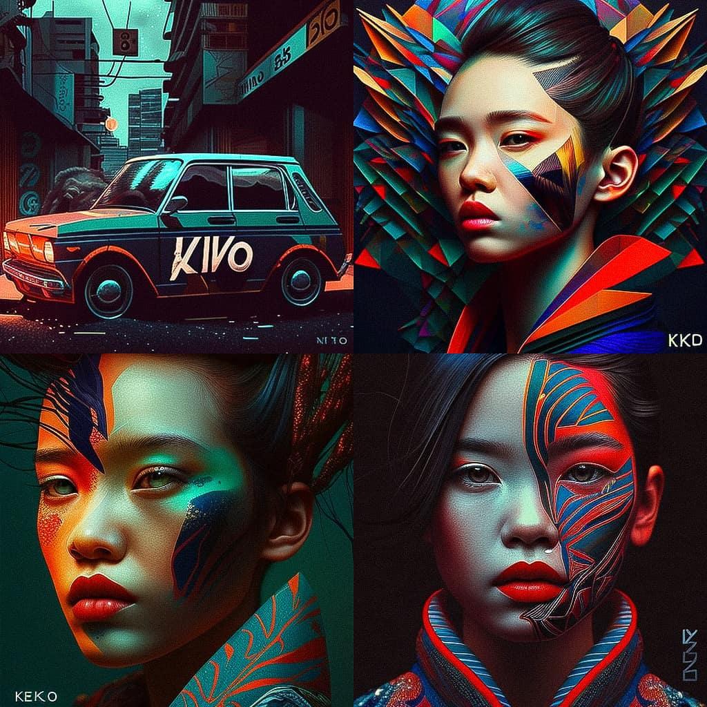 Kenzo style, Midjourney V4, render 1 of 4