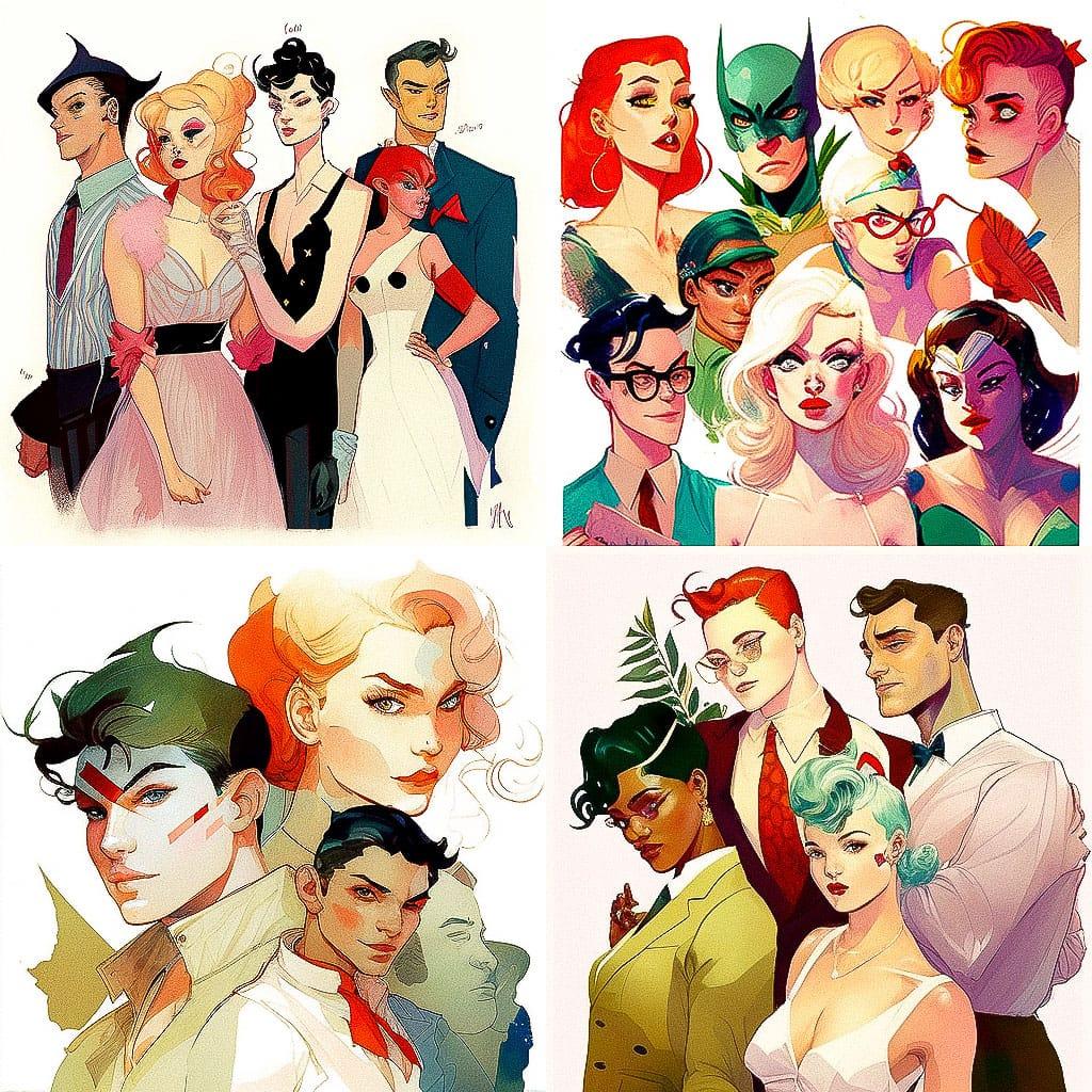 Kevin Wada style, Midjourney V4, render 1 of 4