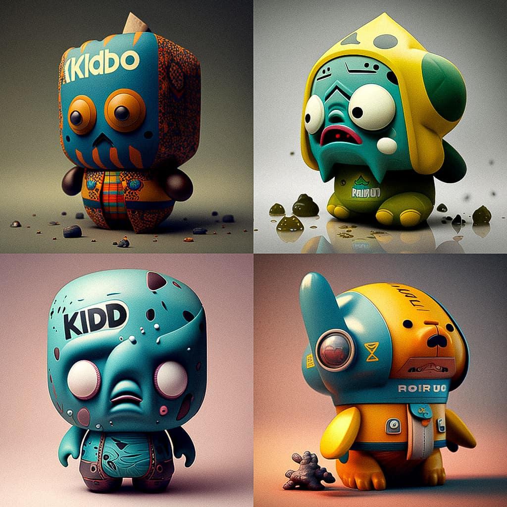Kidrobot style, Midjourney V4, render 1 of 4