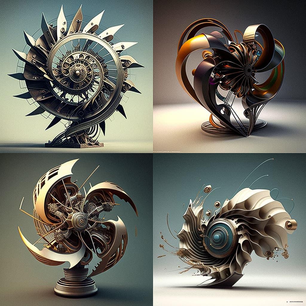 Kinetic art style, Midjourney V4, render 1 of 4