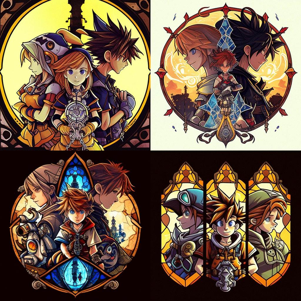 Kingdom Hearts style, Midjourney V4, render 1 of 4