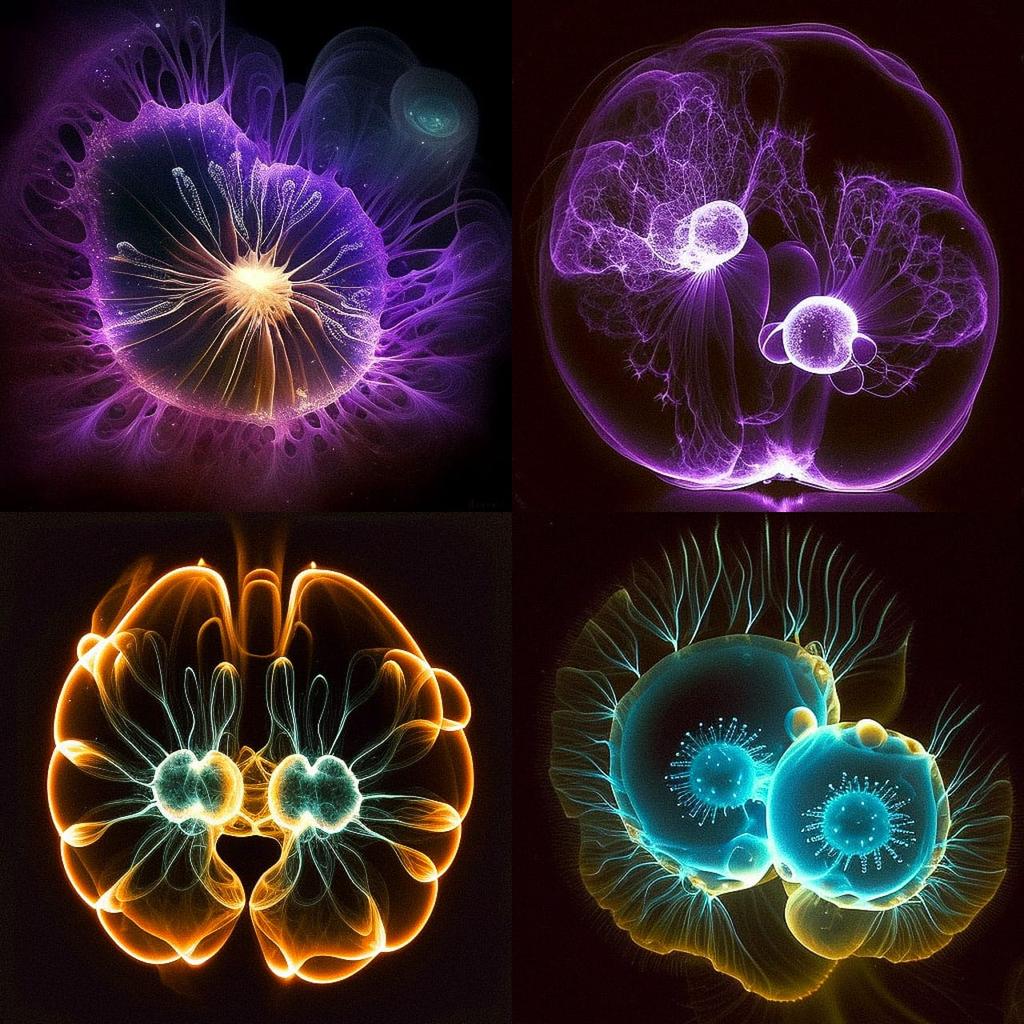 Kirlian photography style, Midjourney V4, render 1 of 4