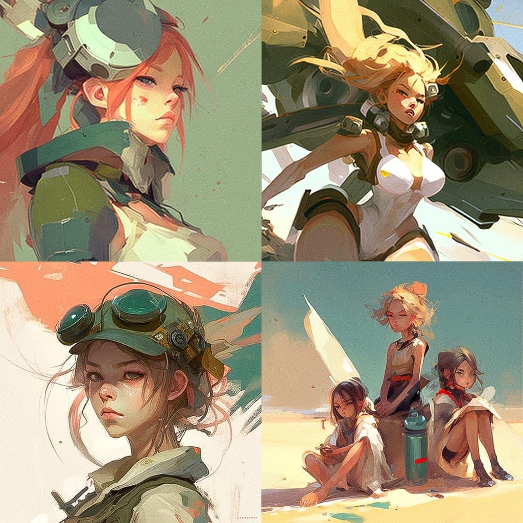 Krenz Cushart style, Midjourney V4, render 1 of 4