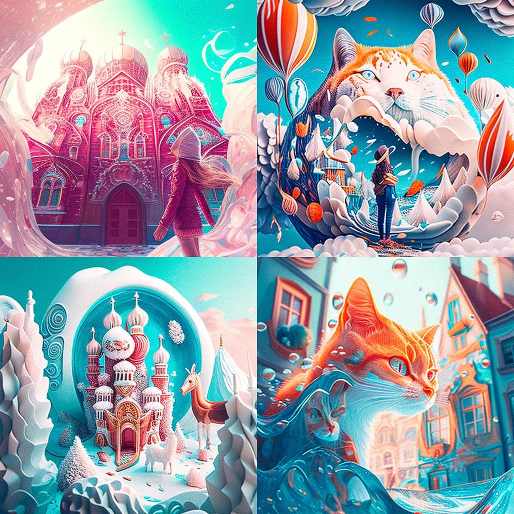 Kristina Makeeva style, Midjourney V4, render 1 of 4