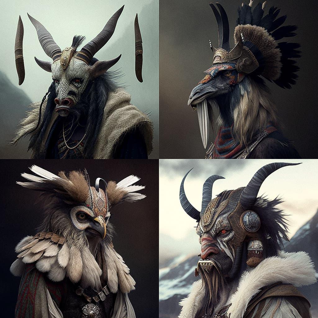 Kukeri style, Midjourney V4, render 1 of 4