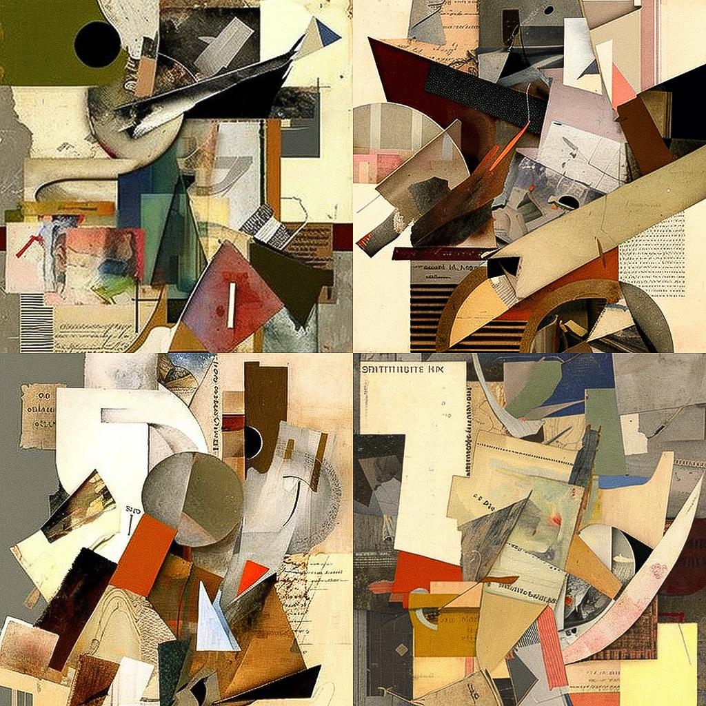 Kurt Schwitters style, Midjourney V4, render 1 of 4