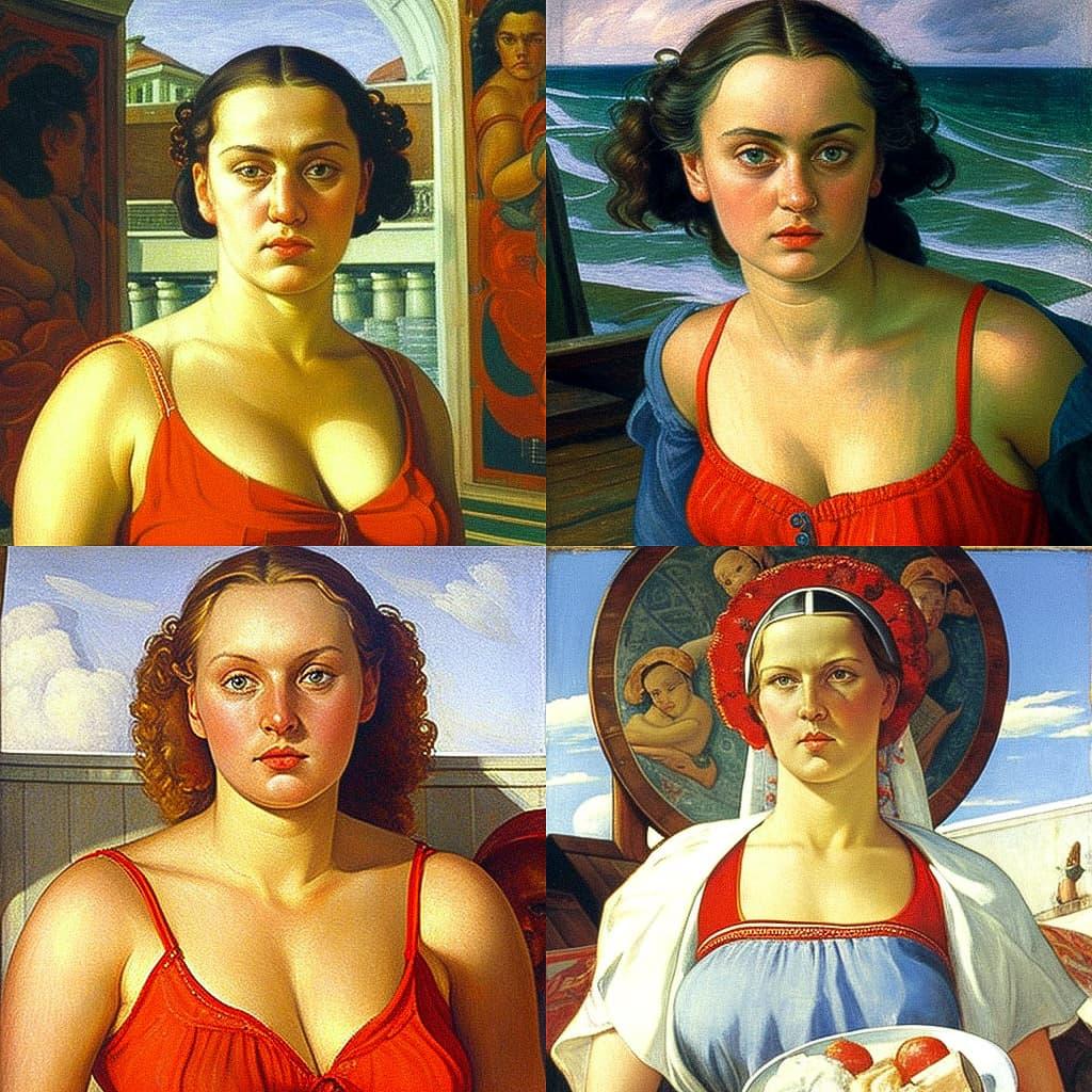 Kuzma Petrov-Vodkin style, Midjourney V4, render 1 of 4
