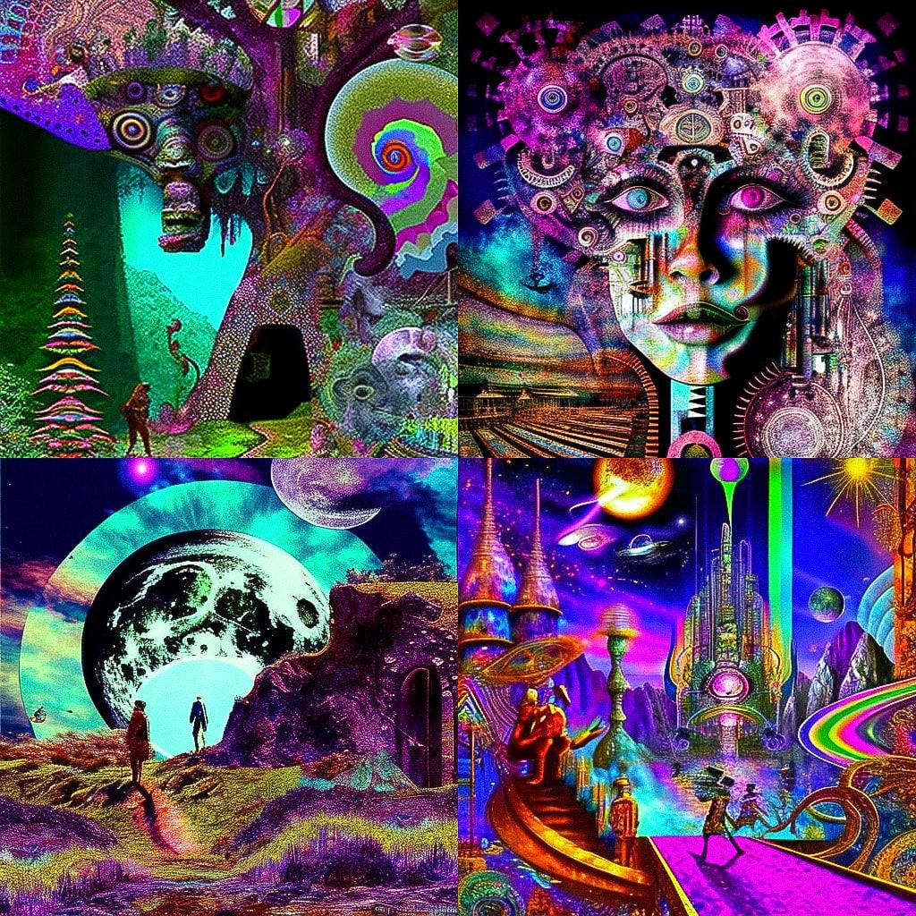 Larry Carlson style, Midjourney V4, render 1 of 4
