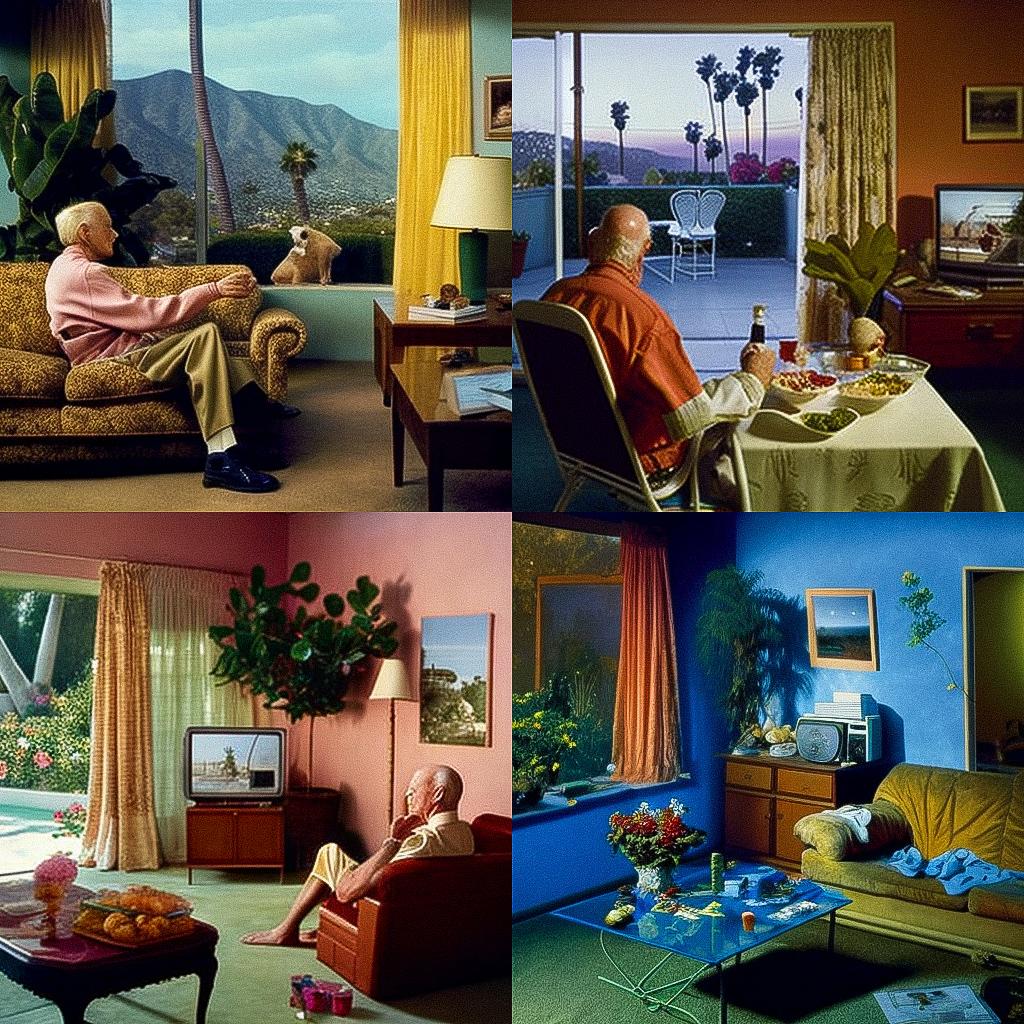 Larry Sultan style, Midjourney V4, render 1 of 4