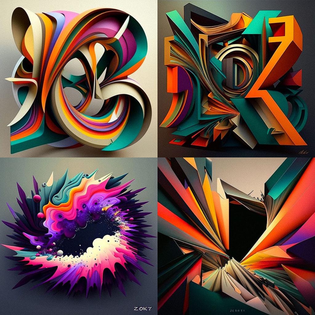 Larry Zox style, Midjourney V4, render 1 of 4