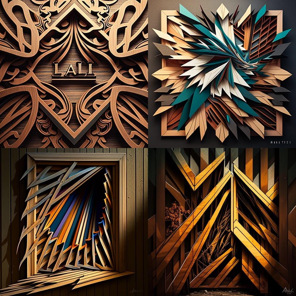 Lath art style, Midjourney V4, render 1 of 4