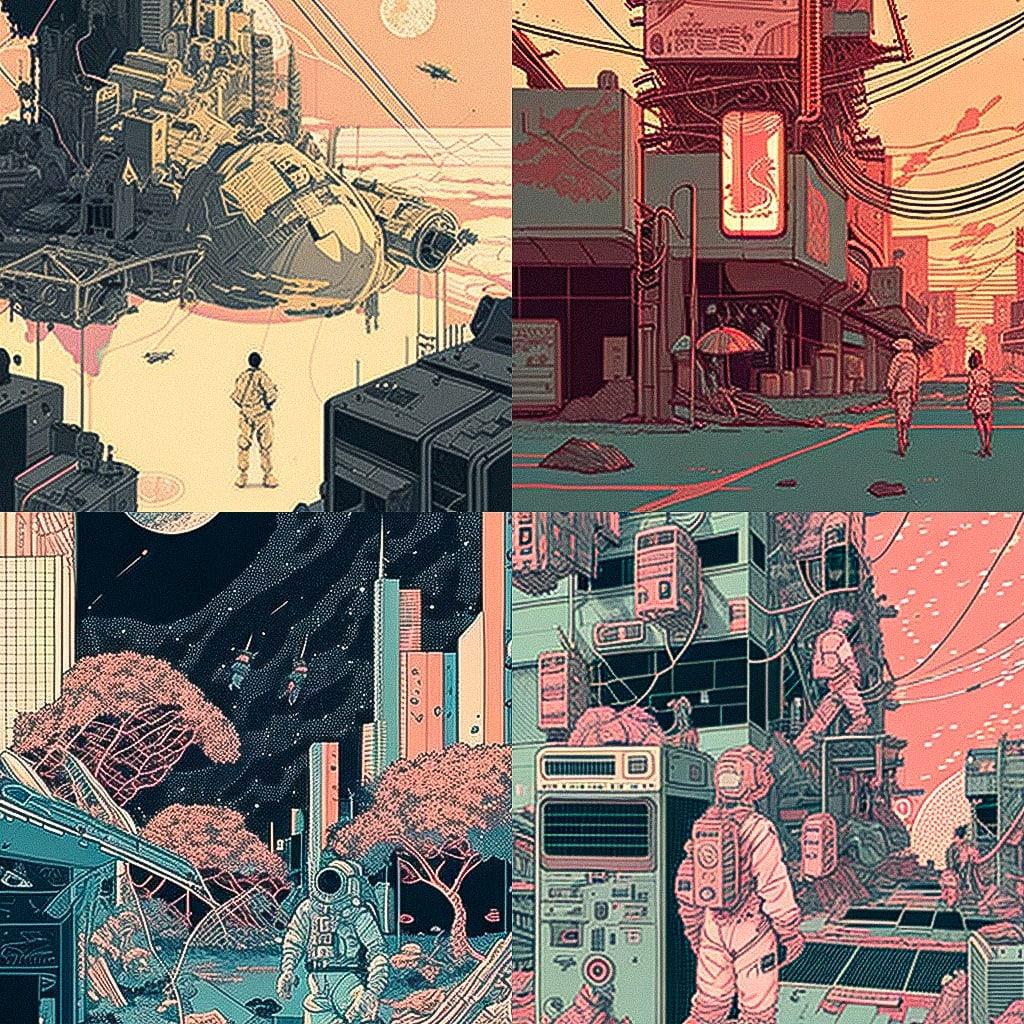 Laurie Greasley style, Midjourney V4, render 1 of 4