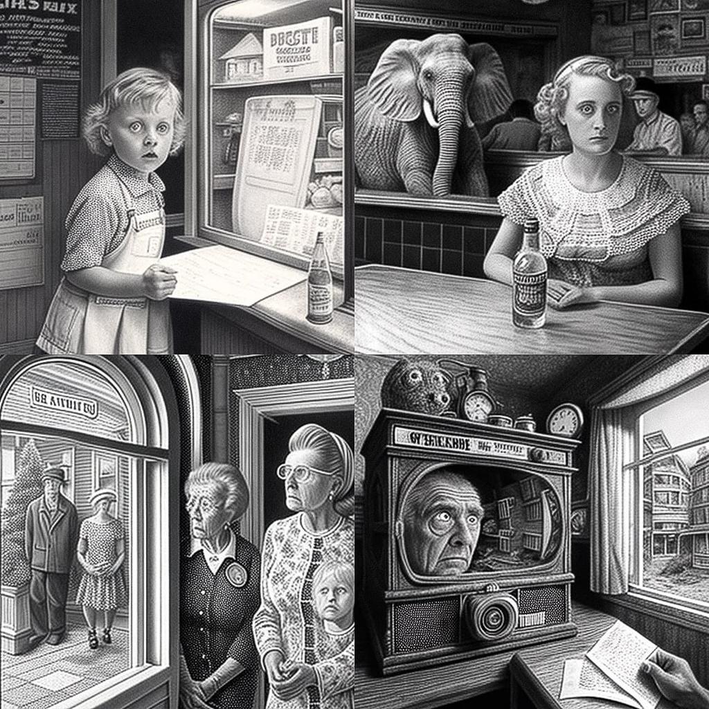 Laurie Lipton style, Midjourney V4, render 1 of 4