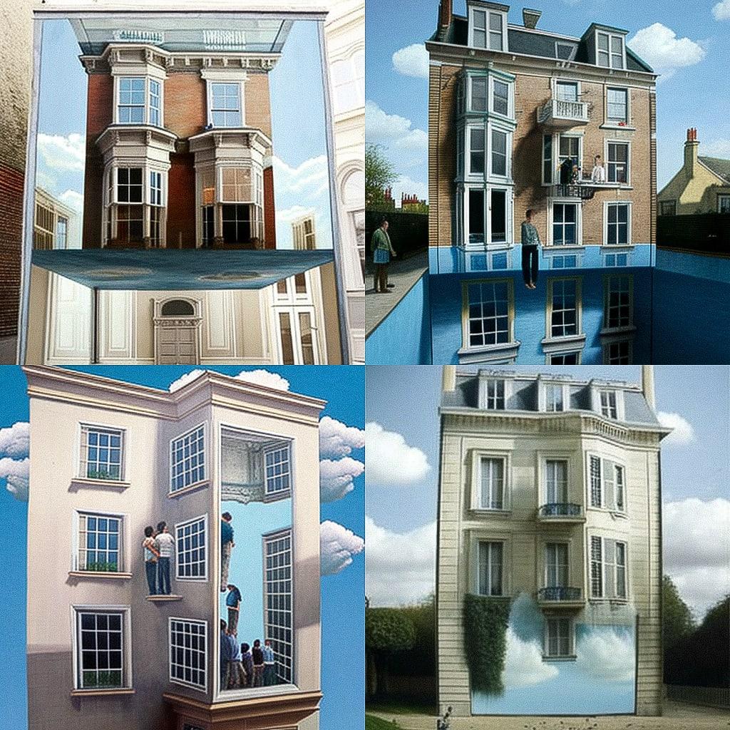 Leandro Erlich style, Midjourney V4, render 1 of 4