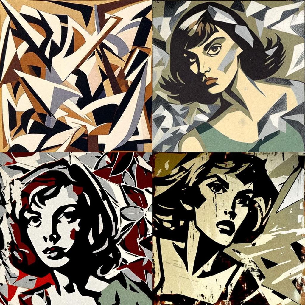 Lee Krasner style, Midjourney V4, render 1 of 4