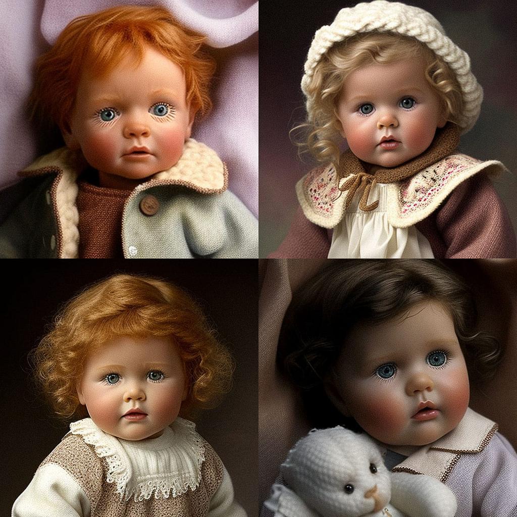 Lee Middleton doll style, Midjourney V4, render 1 of 4