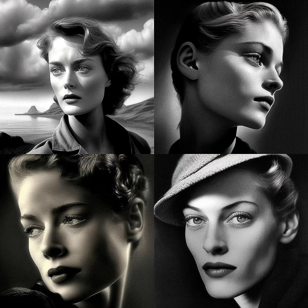 Lee Miller style, Midjourney V4, render 1 of 4