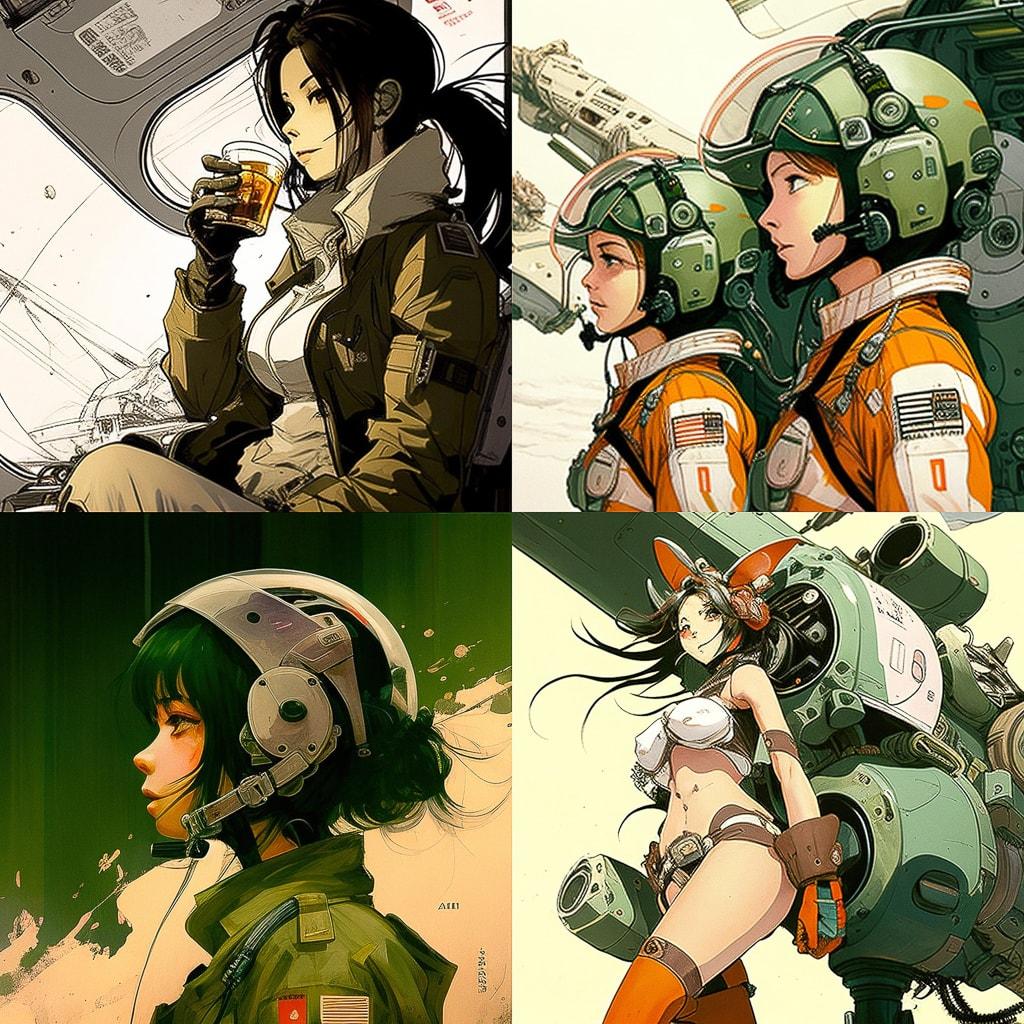 Leiji Matsumoto style, Midjourney V4, render 1 of 4