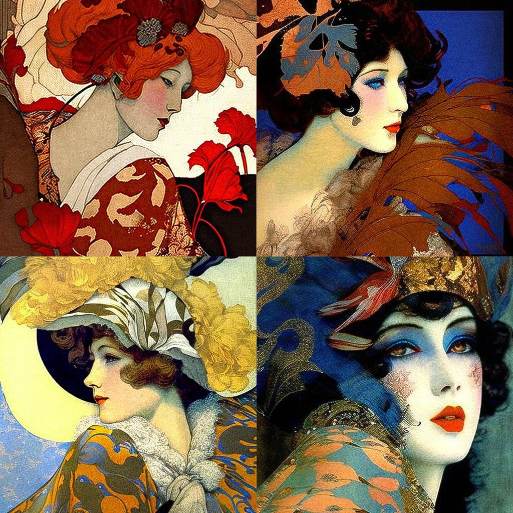 Leon Bakst style, Midjourney V4, render 1 of 4